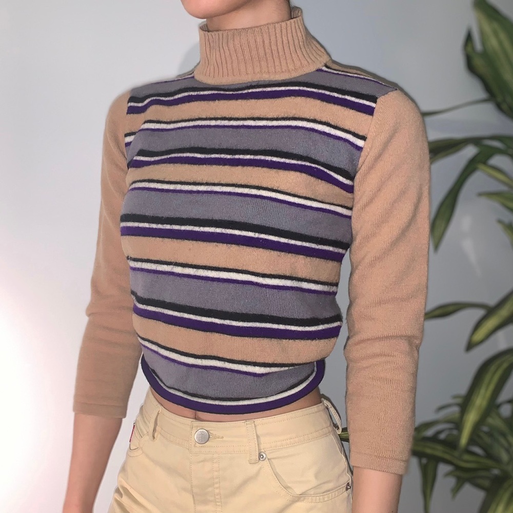 vintage cropped half sleeve turtleneck